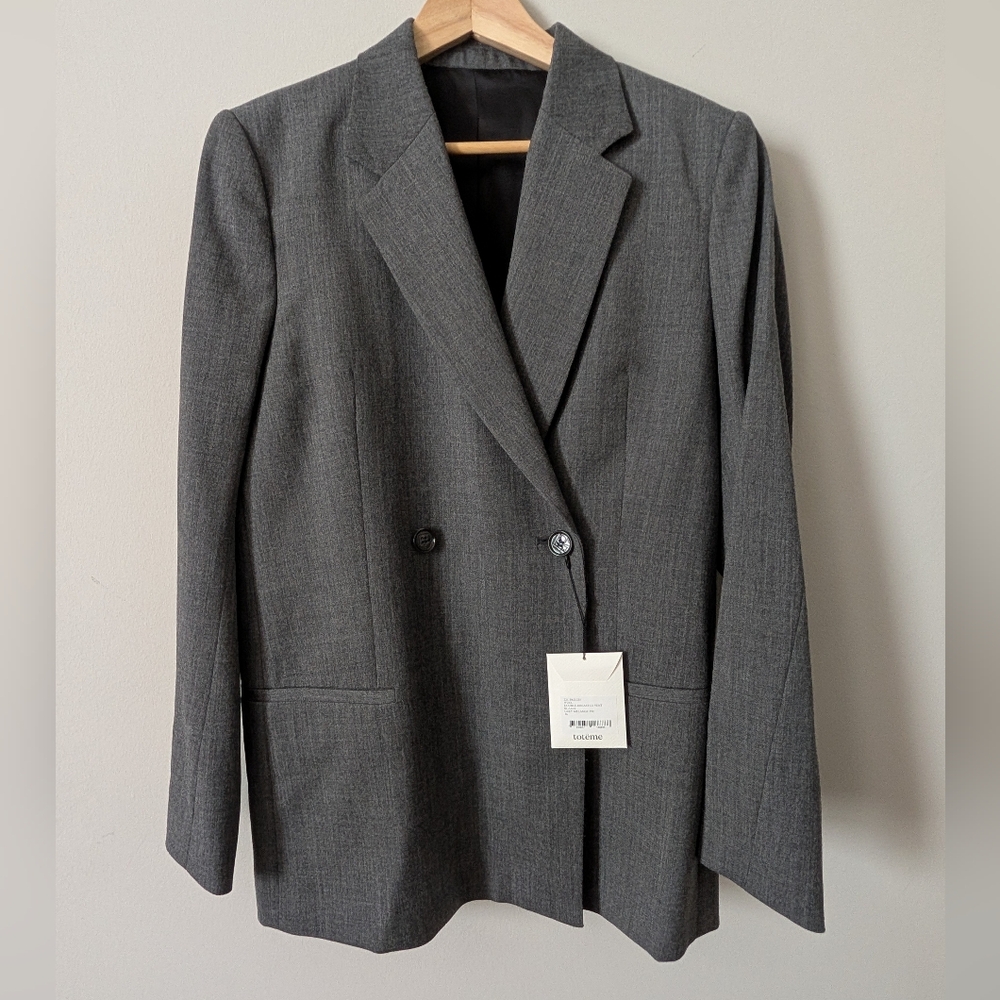 NWT Toteme Gray Wool Blazer - 40